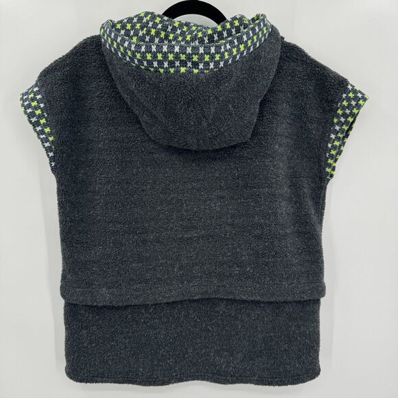 PREFER Gray 929 Wool Blend Sleeveless Tiered Hoodie Sweater Vest Size L - Picture 4 of 5